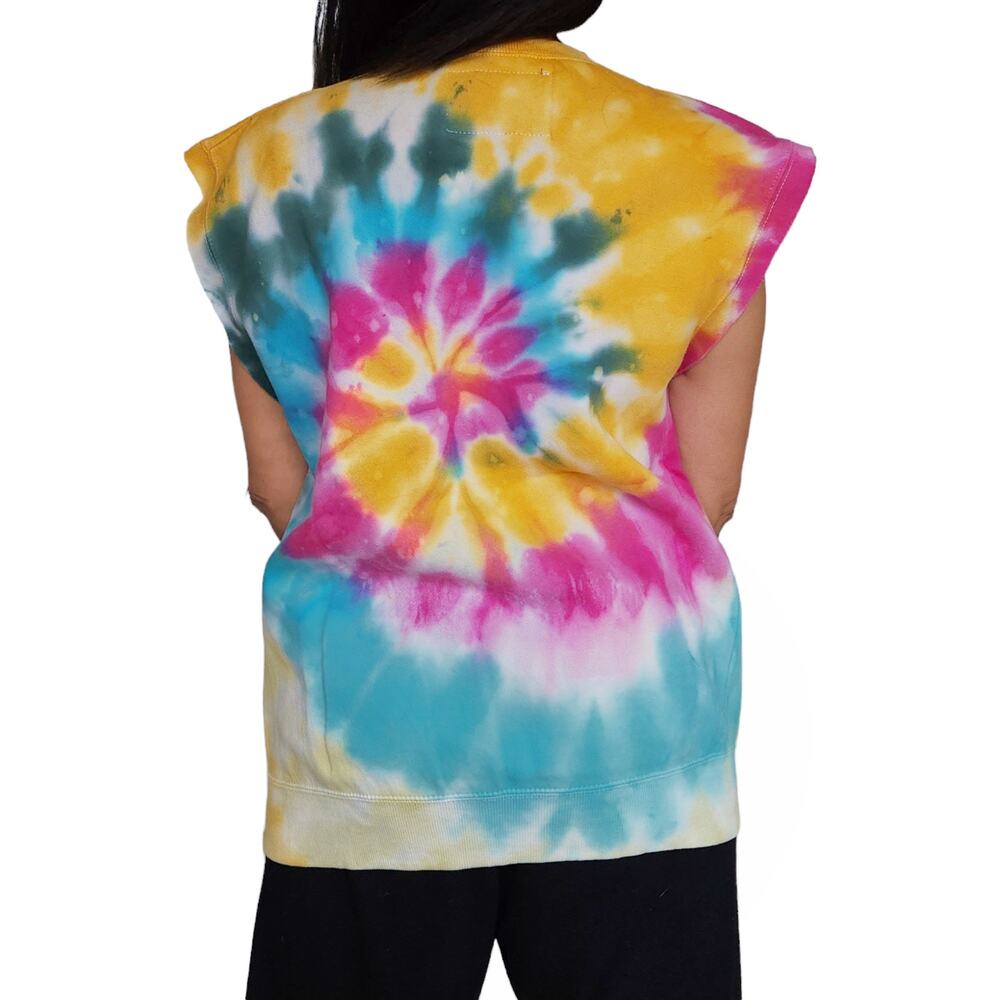 LA DETRESSE Tropicali Sleeveless Pullover tie dye psychedelic sweatshirt S NEW - Picture 3 of 6